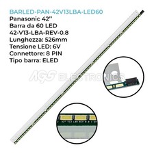 BARRA STRIP 60 LED TV PANASONIC 42-V13-LBA-REV-0.8 6916L-1265A 6922L-0077A