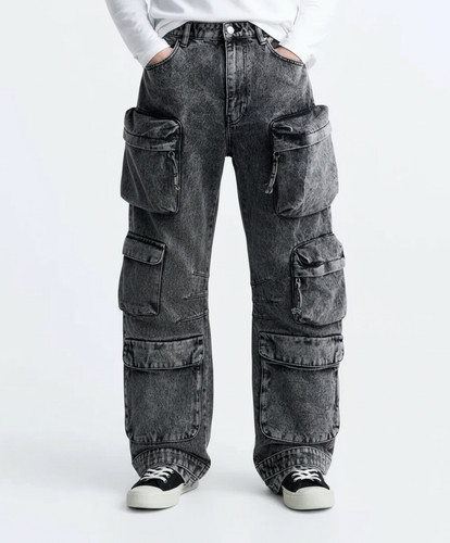 Zara pantalone grigio utility - pantalone,