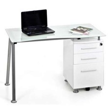 Scrivania porta pc in vetro