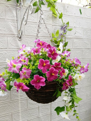 Cesto appeso fiori - , artificiali