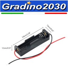 Contenitore Porta Batteria Stilo 1x AA con Fili, per Applicazioni Elettroniche