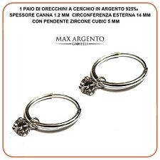 ORECCHINI CERCHIETTO CON PENDENTE ZIRCONE IN ARGENTO 925