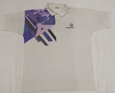 Vintage 80s Sergio Tacchini Polo Tennis XL Cotton White Made in Italy T-shirt