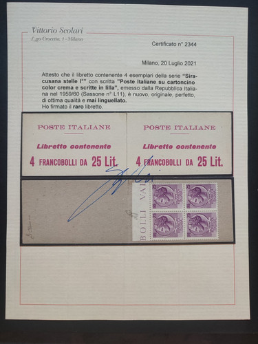 Italia 1959 libretto - italia, su