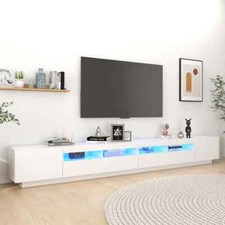 VidaXL Mobile Porta TV con Luci LED Bianco 300x35x40 cm