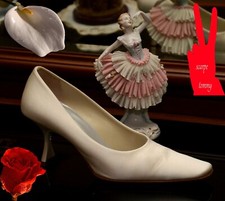 SCARPE DONNA  sposa raso avorio  37 tacco martine clay pagate 85 euro VV