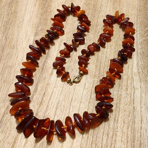 Collana vintage cognac baltico - collana,
