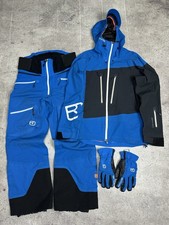 ORTOVOX TUTA DA SCI UOMO 3 PEZZI 3L GUARDIAN SHELL GIACCA PANTALONI GUANTI BLU Tg L