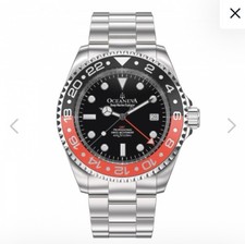 Orologio Oceaneva Deep Marine Explorer GMT Automatico 1250M Pro Diver Nero e Rosso