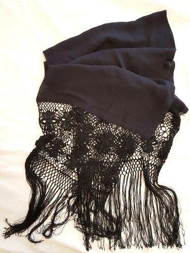 Sciarpa foulard scialle nero - sciarpa,