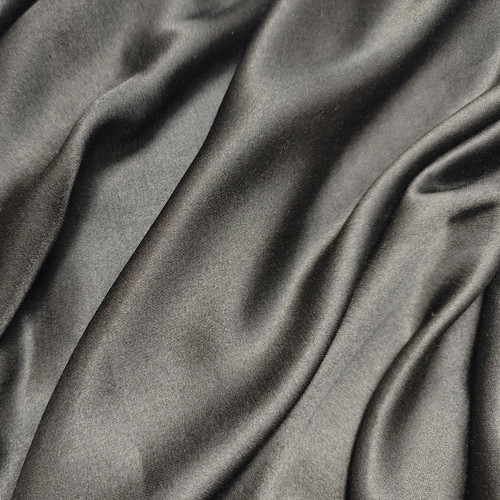 Tessuto raso cotone seta - , nero