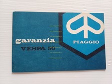Piaggio Vespa 50 tutti modelli libretto garanzia nuovo anni 70 originale