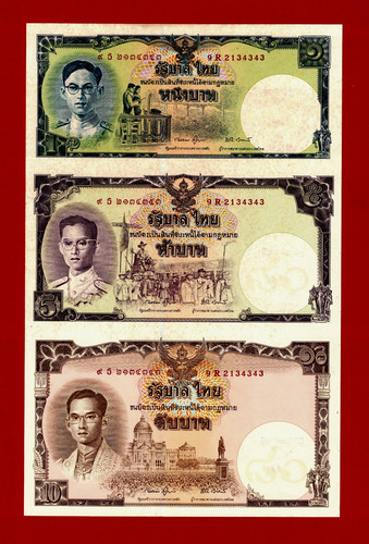 Thailand 10 baht 2007 - 1,, 5,