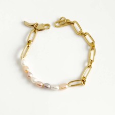 Bracciale catena perle vere
