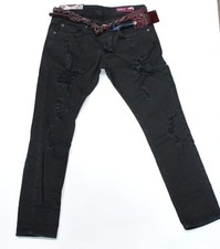 Displaj Jeans Pantalone Uomo con Strappi Nero Mod London