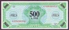 ITALIA 500 LIRE Banconota 1943