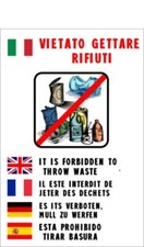 CARTELLO DIVIETO DI SCARICO CARTELLI TARGA TARGHE 30X20 CARTELLI FOREX 3mm