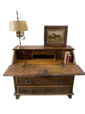 Antico cassettone con ribalta Luigi XVI epoca 700 in noce Piemonte