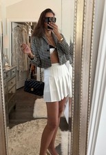 Minigonna bianca plissettata a