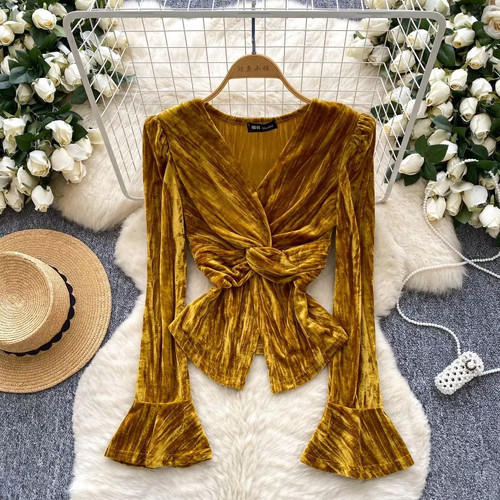 Maglia velluto elegante nodo - maglia,