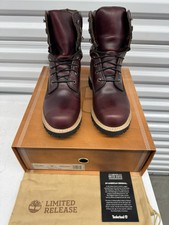 Stivali Timberland da uomo 8 pollici impermeabili marrone bordeaux taglia 8 made in USA