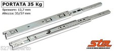COPPIA GUIDE SCORREVOLI SFERE per CASSETTI  35 kg Estraz Totale Telescopiche 