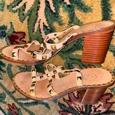 Ash Puket  Leather Studded Sandals Shoes Block Heel Size 37/6.5