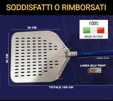 OFFERTA PALA PIZZA 36 X 36 189CM FORATA LINEA BLU ALLUMINIO PROF TIPO GIMETAL