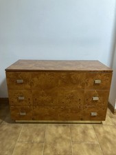 Cassettiera Comó Radica Amboyna Burl Anni 70 Design Vintage