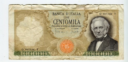 Banconota 100000 lire manzoni - banconota,