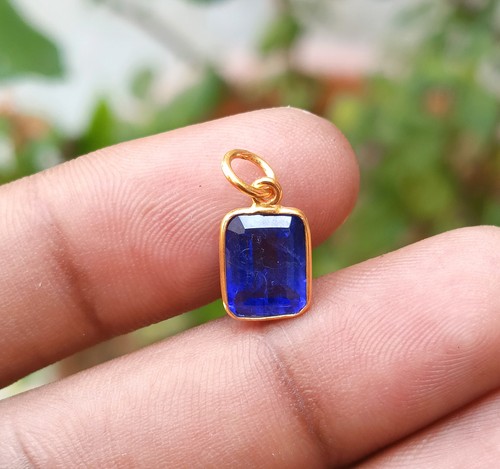 Ciondolo oro zaffiro blu - ciondolo,