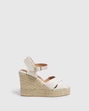 Castaner wedges white linen