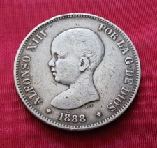A) Spagna 5 Pesetas 1888
