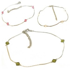 Cavigliera da donna bracciale caviglia spiaggia mare argento con cristalli 