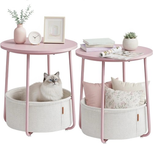 Set comodino salvaspazio rosa