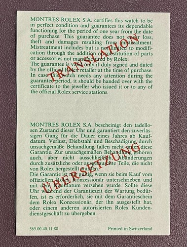 Rolex translation leaflet - rolex,