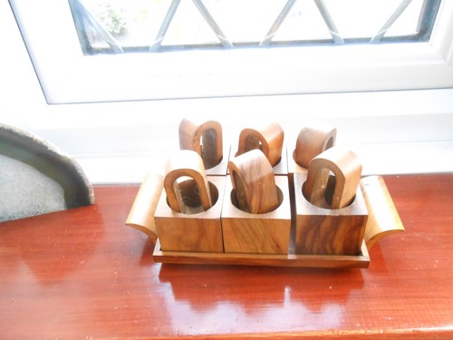 Napkin rings wooden retro on - wooden,