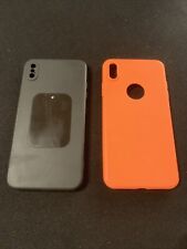 2 cover per iphone xs max nera e arancione