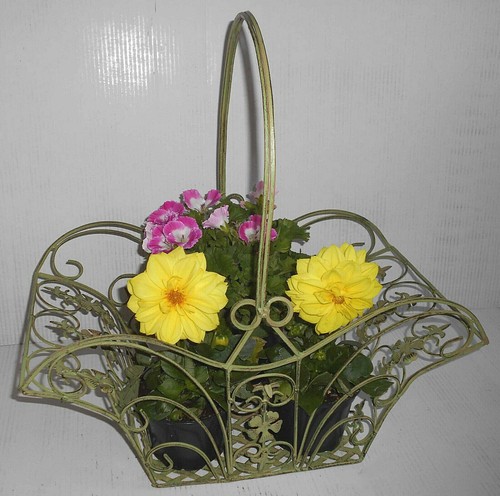 Cesto fiori ferro battuto - cesto, di