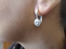 Orecchini a monachella in argento rodiato e imitazione diamanti