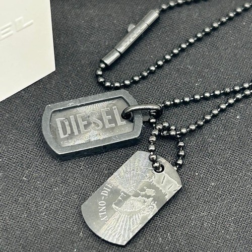 Collana diesel braveman nera - diesel,