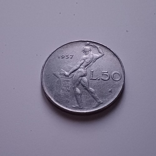 Moneta lire vulcano 1957 - 50,