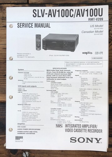 Sony slv av100c - sony, -slv-av100u