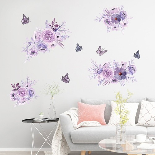 Adesivo murale farfalla - , fiore