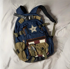Zaino Marvptain America Backpack Avengers Zipper Shoulder Bag Rucksack Schoolbag