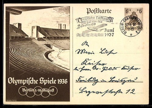 Cartolina berlino olimpiadi - cartolina, berlino,