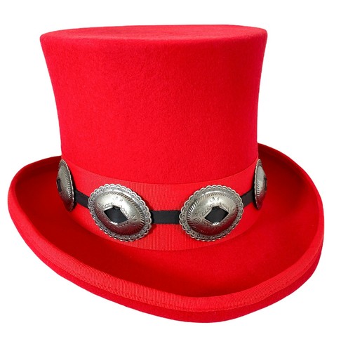 Top hat rosso lana steampunk - top,