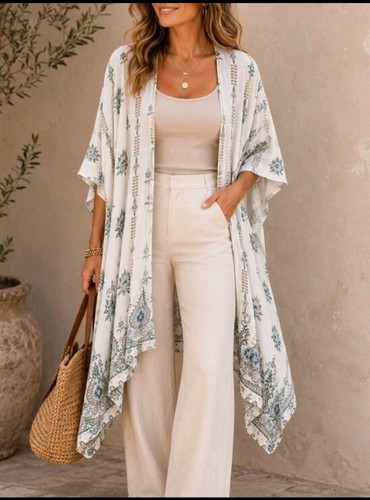 Women floral kimono maxi - women's,