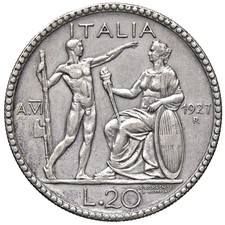 MONETA REGNO V.E.III 20 LIRE