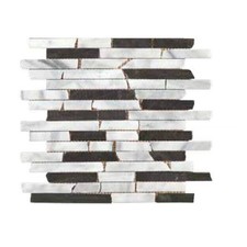 Mosaico in marmo su rete 30x30 Tetris bardiglio